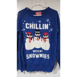JEM Holiday Sweater Chillin' with my Snowmies Snowman Ugly Christmas Sweater